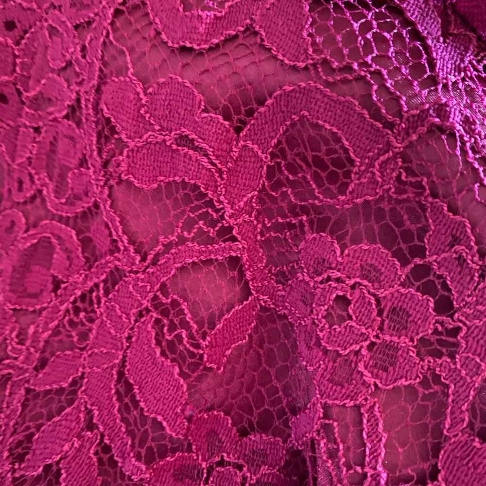 Lace Raspberry Cocktail Dress - Picture 2 of 3